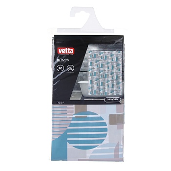 vetta шторка для ванной, пева, 30 г/м2, 180x180 см, геометрия, 601 от магазина Барс
