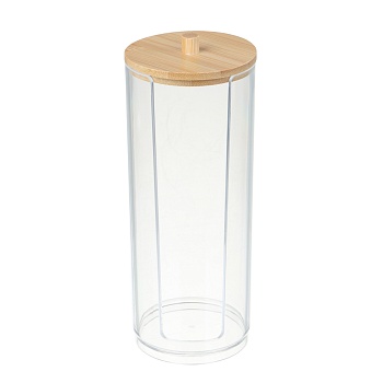 органайзер для ватных дисков с бамбуковой крышкой юниlook, ps, бамбук, 16,5x6,5см, вз24-27