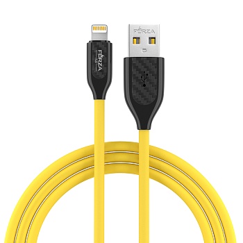 forza кабель для зарядки карбон ip, 1м, 2а, 10w, прорезиненный, 3 цвета от магазина Барс