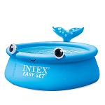 intex бассейн надувной детский easy set "веселый кит", от 3 лет, 183x51 см, 26102