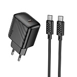 hoco. зарядное устройство модель cs24a, usb-с 25w + кабель для зарядки с-c, цвет: черный от магазина Барс