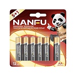 батарейки aa nanfu (lr6) 6шт в блистере, щелочные 1.5в, высокой ёмкости