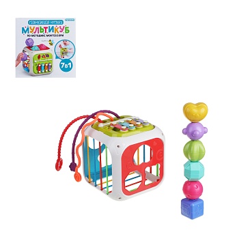 игроленд игрушка развивающая "мультикуб, 7 в 1, abs, 14,8х14,8см