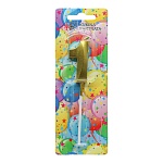 свеча в торт "грани", цифра 1, 4,8см, золото