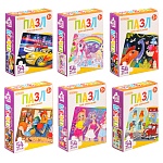 игроленд пазл 54 детали мультфильмы, картон, 18х13см, 8-12 дизайнов, origami интернет-магазин «Барс»