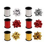 бант шар тм fntastic с лентой на подложке, бант 10 см, лента 10 м, пп, 6 диз.