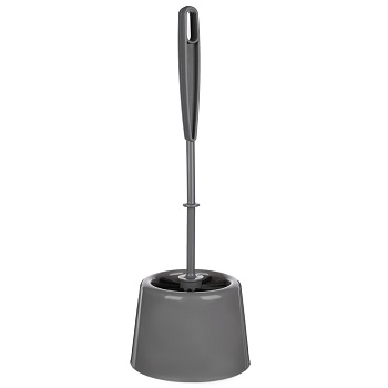 комплект wc "мини", ёрш + подставка, пластик, серый, щетина чёрная от магазина Барс