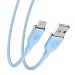 BY Кабель для зарядки Elite Micro USB, 3А, 1м, Быстрая зарядка QC3.0, 100см, голубой