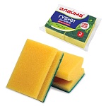 губки бытовые 2шт/уп.лайма maxi поролон/абразив, 42х96х64мм.