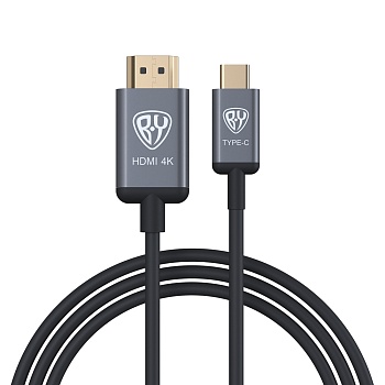 by кабель type-c - hdmi, 4k, 1.8м, позолоченные штекеры, tpe от магазина Барс