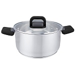 кастрюля тм satoshi манн 24х13,5см. 6,5л. со стекл. крышкой, индукция интернет-магазин «Барс»