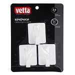 vetta classic крючок для ванной комнаты, пластик, 3 шт., 5х4х2 см, молочный от магазина Барс
