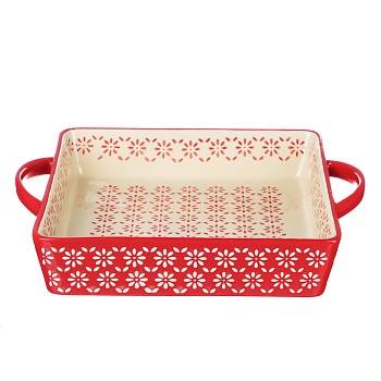 by collection форма для запекания и сервировки квадр. с ручками, керамика, 31,5х25,5х6см, 2,4л, крас интернет-магазин «Барс»