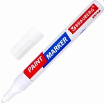 маркер-краска лаковый extra (paint marker) 4 мм, белый, усиленная нитро-основа, brauberg