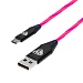 BY Кабель для зарядки Светящийся Micro USB, 1м, 2.4А, Быстрая зарядка, LED подсветка розовая, Заря