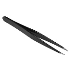 юниlook пинцет для бровей острый, сталь, 9.5см, черный