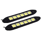 ермак дневные ходовые огни, led 36шт, гибкий резин. корп., 180мм, 12v, белый, 2шт.