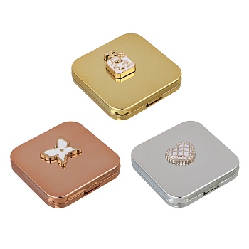 юниlook мирикл зеркало карманное складное, зум х1, х2, пластик абс, стекло, 6,3x6,3см, 3 цвета