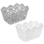 vetta корзинка универсальная "цветы", 15х10х8,5см, пластик, 2 цвета от магазина Барс