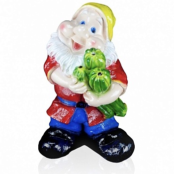 фигура садовая "гном с кабачком" 24х36см, гипс от магазина Барс