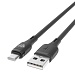 Кабель для зарядки USB(A)-Type C BY Twist, 36Вт, 1 м, 3A, гибкий силикон, чёрный
