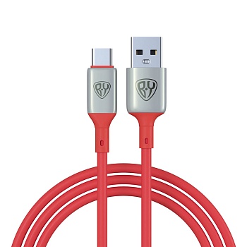 by кабель для зарядки space cable pro type-c, 1м, быстрая зарядка qc3.0, штекер металл, красный от магазина Барс