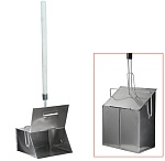 совок д/мусора металлический ловушка с крышкой-ловушкой, 24х29 см, с деревянной ручкой 75 см