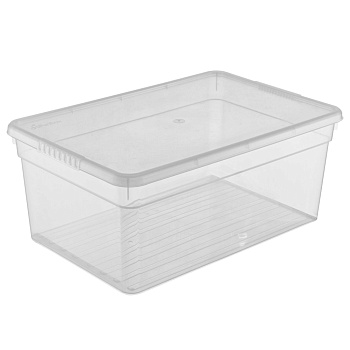ящик для хранения с крышкой 10л basic, полипропилен, 36,9х24,7х15,4см, арт.fb1051 от магазина Барс