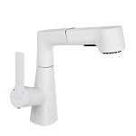 союзкран смеситель для кухни, поворотный излив 360гр., картридж 35мм, цинк, белый ss01-r133