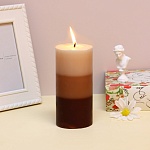 ladecor свеча ароматическая, парафин, градиент, 7x15 см, аромат сандал