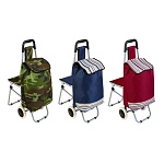 vetta тележка+сумка со стулом, сумка до 30кг, 31л, стул до 120кг, 44x94x26см, брезент, колеса d16см от магазина Барс