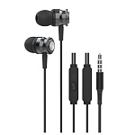 наушники проводные внутриканальные с микрофоном by metall, jack 3.5мм, 120, чёрный от магазина Барс