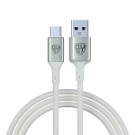 by кабель для зарядки space cable pro type-c, 1м, быстрая зарядка qc3.0, штекер металл, белый от магазина Барс