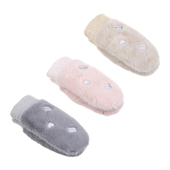 galante рукавицы женские из эко меха с вышивками на веревке, р-р 18-20, 3 цвета, сзпв24-39