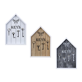 ключница открытого типа keys на 4 крючка, 24x16 см, мдф, 3 дизайна