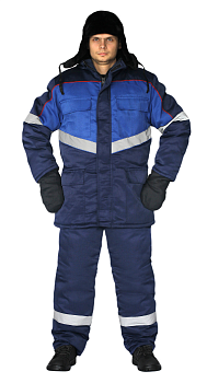 костюм зимний "вектор-ультра" куртка/полукомб, цвет: т.синий