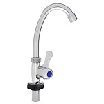 кран для холодной воды, однорычажный, пластик, гайка, хром, mоно-01