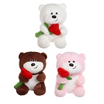 игроленд игрушка мягкая "медведь с цветком", 25 см, полиэстер, микс видов интернет-магазин «Барс»