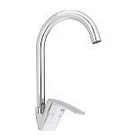 союзкран смеситель для кухни, поворотный излив 25см, керам. картридж 40мм, хром, цинк, sk01-r119