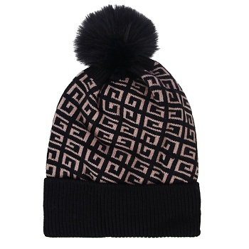 galante шапка женская с помпоном на подкладе, р-р 56-58, коричневый, сзшмп24-21