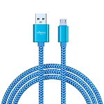 forza кабель для зарядки волна micro usb, 1м, 2а, тканевая оплётка, 4 цвета, пакет от магазина Барс