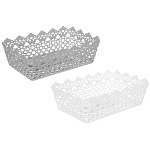 корзинка универсальная "цветы" vetta, пластик, 29,5х19,5х9,5 см, 2 цвета