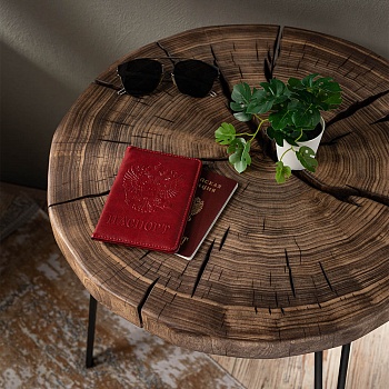 юl обложка для паспорта "герб", пу, 9,7х14см, красный, од21-10