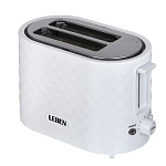 leben тостер, 650 вт, 2 слота, режим разморозки, поддон для крошек, пластик, металл, белый интернет-магазин «Барс»