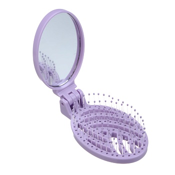 юниlook расческа продувная складная с зеркалом, дорожная, пластик, 17,5х5,5см, фиолетовый, мп-2