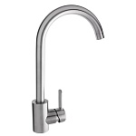 союзкран смеситель для кухни, поворотный излив 35см, керам. картридж 35мм, нерж. сталь, ss01-r133