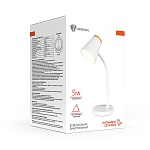 by светильник переносной настольный элеганс,14led, 5вт, 300лм,4000k,230в, кабель 1.6м, пластик,белый от магазина Барс