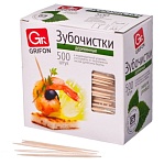 зубочистки 500шт/уп grifon деревянные, в индивидуальной п/э упаковке