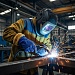Краги сварщика пятипалые спилковые с подложкой САПФИР KEVLAR с мехом