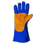 краги сварщика пятипалые спилковые с подложкой  сапфир kevlar